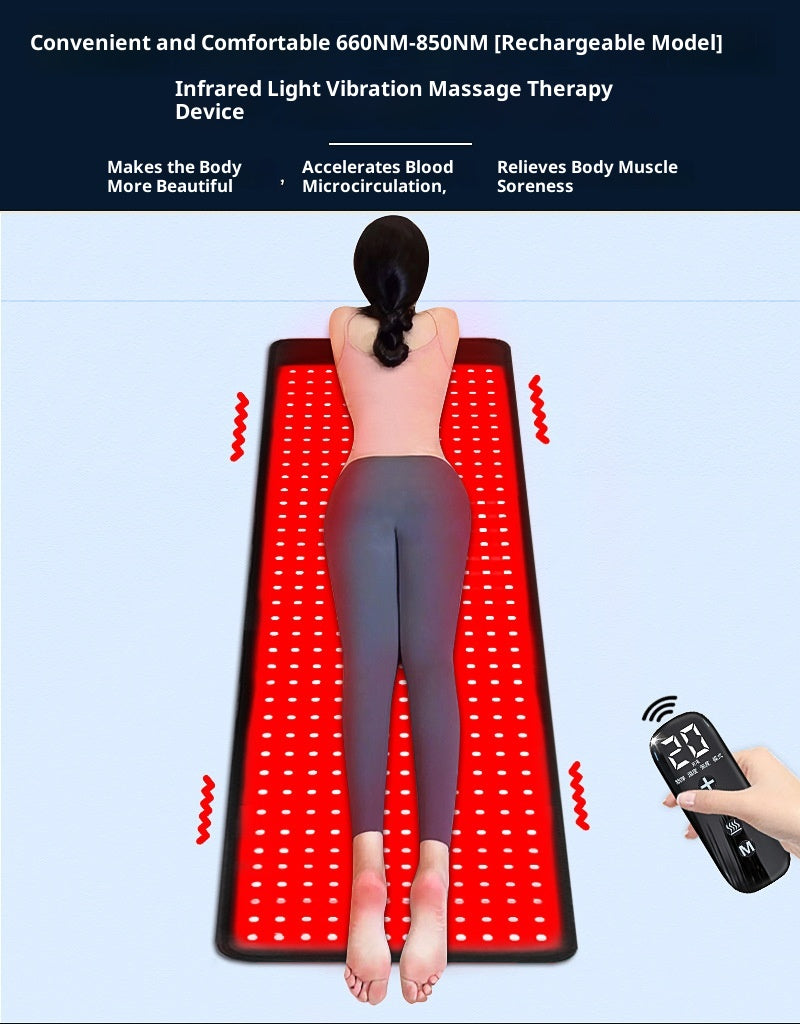 Infraröd Ljusterapi-matta med Vibrationsmassage - Laddningsbar