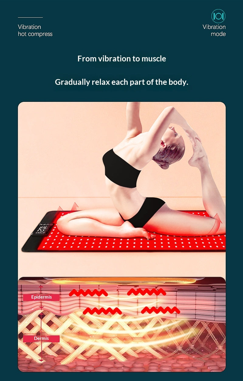 Infraröd Ljusterapi-matta med Vibrationsmassage - Laddningsbar